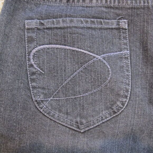 Chico's Platinum Marquis Black Denim Cotton Stretch Boot Cut Jeans Women's Sz 1 - Picture 8 of 9